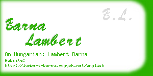 barna lambert business card
